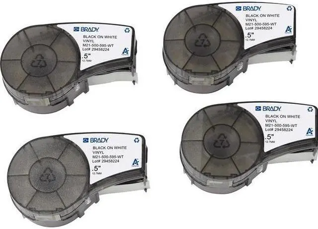 Alt view image 2 of 7 - Brady Label Cartridge,Black/White,1/2 In. W  M21-500-595-WT