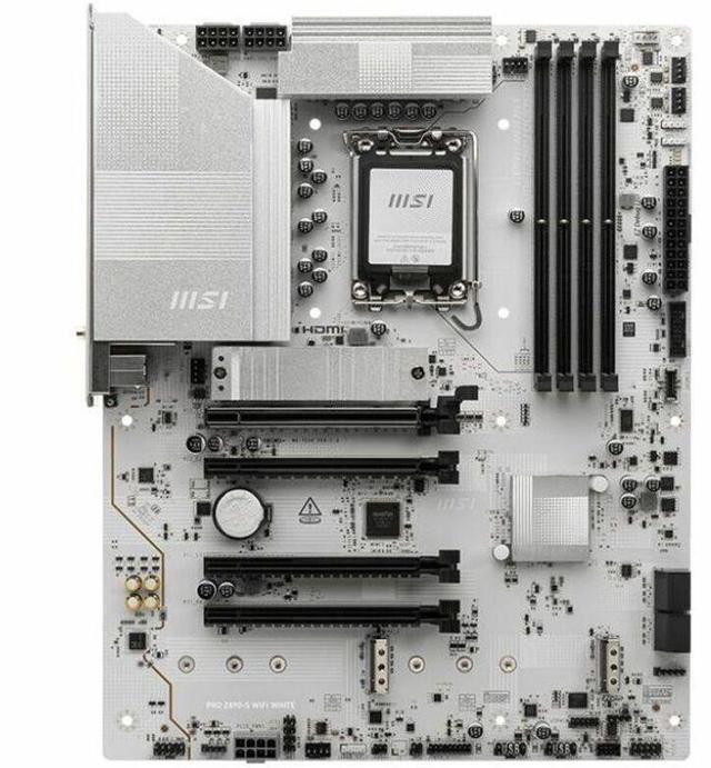 Alt view image 4 of 9 - MSI PRO Z890-S WIFI WHITE INTEL Z890 LGA 1851 4x DDR5  4x PCI-E x16 slot  3x M.2, Wi-Fi 7 SATA 6G 2.5Gbps LAN ATX Motherboard