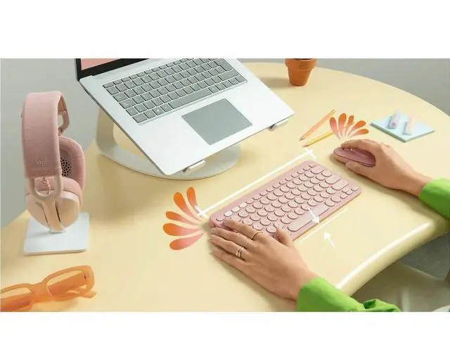Alt view image 6 of 7 - Logitech Pebble Keys 2 K380S Bluetooth Keyboard, Tonal Rose 920-011777