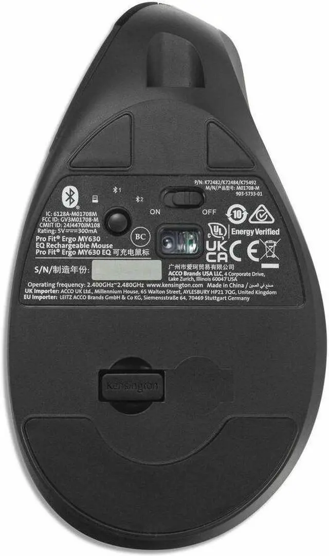 Alt view image 13 of 20 - Kensington Pro Fit Ergo MY630 EQ Rechargeable Mouse