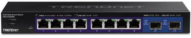 Alt view image 15 of 17 - TRENDnet 10-Port Multi-Gig Web Smart Switch, TEG-3102WS, 8 x 2.5GBASE-T Ports, 2 x 10G SFP+ Slots, Ethernet Splitter, Metal Housing, NDAA & TAA Compliant, Lifetime Protection, Black