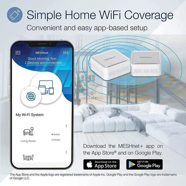 Alt view image 10 of 20 - TRENDnet AC1200 WiFi EasyMesh Remote Node, App-Based Setup Utility, Seamless WiFi Roaming, Beamforming,Supports 2.4GHz and 5GHz Devices, TEW-832MDR, White