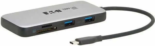 Main image of Eaton Tripp Lite Series USB-C Multiport Adapter - 4K 60 Hz HDMI, USB 3.2 Gen 2 Hub Ports, Memory Card Slots, 100W PD Charging, HDR, HDCP 2.2 - for Notebook/Kindle/Card Reader/Flash Drive/Smartphone/Ha
