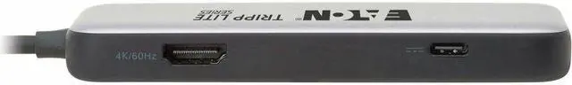 Alt view image 3 of 8 - Eaton Tripp Lite Series USB-C Multiport Adapter - 4K 60 Hz HDMI, USB 3.2 Gen 2 Hub Ports, 100W PD Charging, HDR, HDCP 2.2 - Charging Capability - USB Type C - 1 Displays Supported - 4K @ 60Hz, 4K, Ful