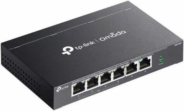Alt view image 4 of 7 - TP-Link Omada 6-Port 10/100Mbps Unmanaged Desktop Switch with 4-Port PoE+