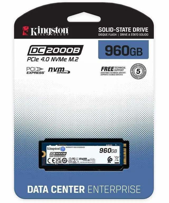 Alt view image 10 of 12 - Kingston SEDC2000BM8/480G DC2000B 480 GB Solid State Drive - M.2 2280 Internal - PCI Express NVMe (PCI Express NVMe 4.0 x4) - Server, Data Center Device Supported - 0.4 DWPD - 350.40 TB TBW