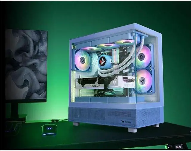 Alt view image 14 of 18 - Thermaltake View 270 Plus TG ARGB Hydrangea Blue Mid Tower E-ATX Case 3x120mm ARGB Fans Included; Support Up to 360mm Radiator Front & Side Dual Tempered Glass Panel CA-1Y7-00MFWN-01