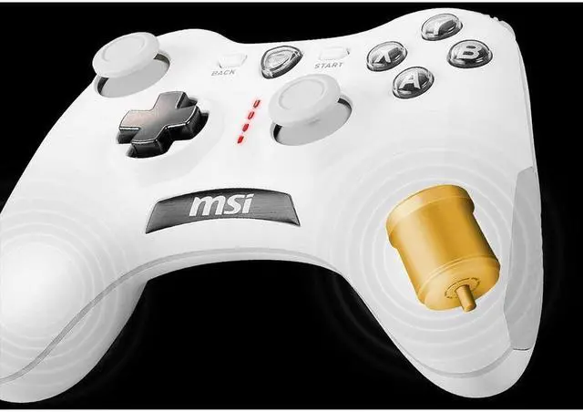 Alt view image 5 of 16 - msi force gc30v2 white wireless gaming controller, dual vibration motors, dual connection modes, interchangable d-pads, compatible with pc & android
