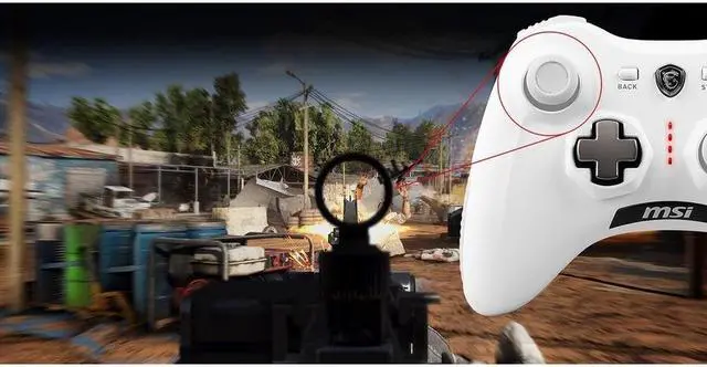 Alt view image 8 of 16 - msi force gc30v2 white wireless gaming controller, dual vibration motors, dual connection modes, interchangable d-pads, compatible with pc & android