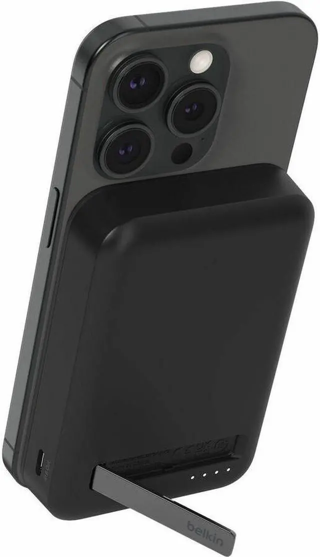 Alt view image 5 of 6 - Belkin BoostCharge Pro Magnetic Power Bank with Qi2 15W 10K - For iPhone, Qi2-enabled Device - 10000 mAh - 2 x USB - Black