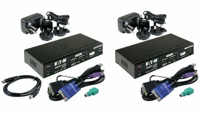 Alt view image 5 of 7 - Eaton Tripp Lite Series KVM Extender with VGA and USB Connections, Up to 330 ft. - 330 ft Range - 1920 x 1200 Maximum Video Resolution - 2 x Network (RJ-45) - 6 x USB - 2 x VGA - 240 V AC Input Voltag