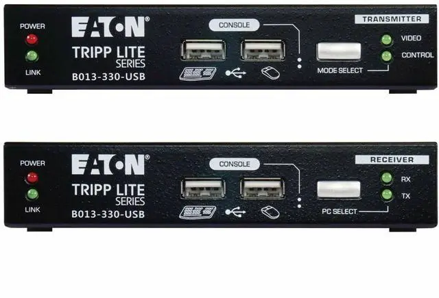 Alt view image 4 of 7 - Eaton Tripp Lite Series KVM Extender with VGA and USB Connections, Up to 330 ft. - 330 ft Range - 1920 x 1200 Maximum Video Resolution - 2 x Network (RJ-45) - 6 x USB - 2 x VGA - 240 V AC Input Voltag