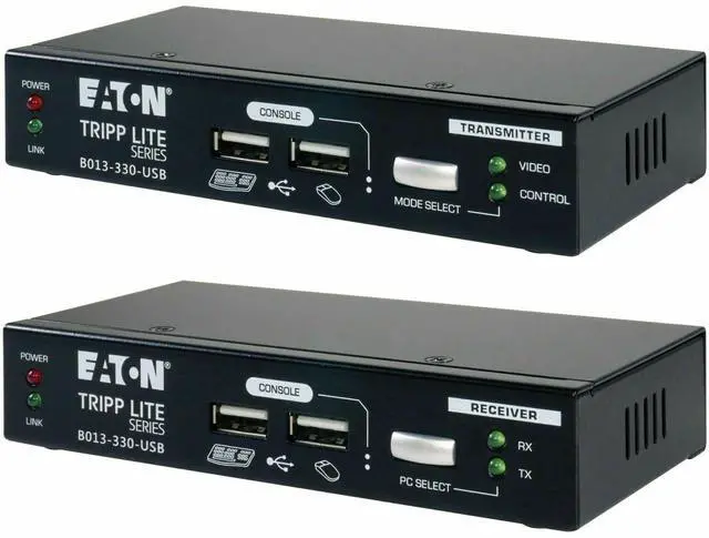 Alt view image 7 of 7 - Eaton Tripp Lite Series KVM Extender with VGA and USB Connections, Up to 330 ft. - 330 ft Range - 1920 x 1200 Maximum Video Resolution - 2 x Network (RJ-45) - 6 x USB - 2 x VGA - 240 V AC Input Voltag