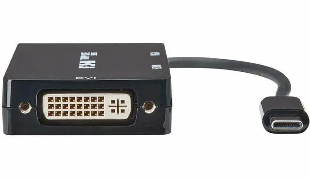 Alt view image 7 of 7 - Eaton Tripp Lite Series USB-C Multiport Adapter (M/3xF) - 4K 60 Hz HDMI, 1080p VGA + DVI Ports, Black