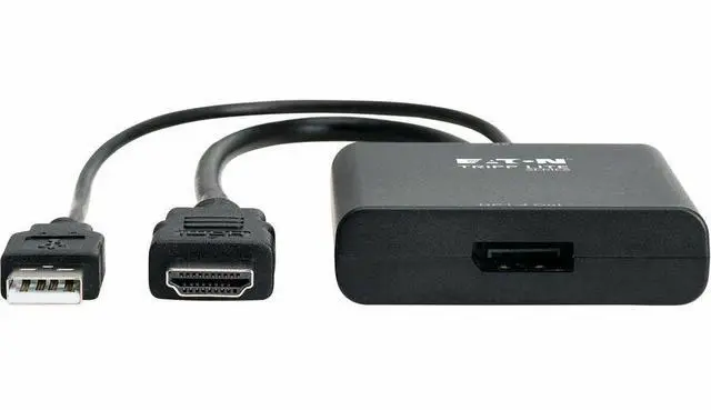 Alt view image 3 of 7 - Eaton Tripp Lite Series 8K HDMI to DisplayPort Active Converter (M/F) with USB Power, 1 ft. (0.3 m)