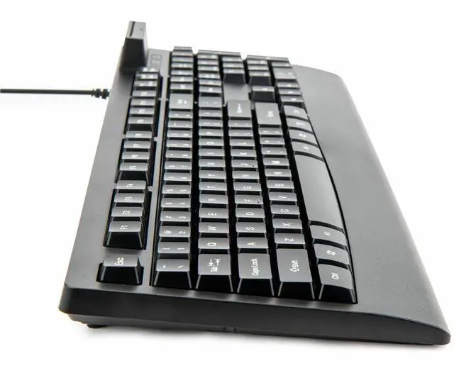 Alt view image 4 of 9 - Rocstor KS18 Security USB Keyboard with Built-in Smart Card Reader -104 Keys - 104 Keys - QWERTY Layout - Smart Card Reader - USB - Black