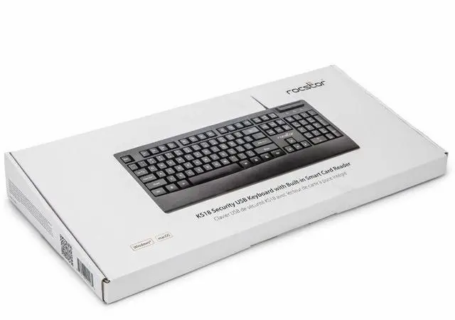 Alt view image 6 of 9 - Rocstor KS18 Security USB Keyboard with Built-in Smart Card Reader -104 Keys - 104 Keys - QWERTY Layout - Smart Card Reader - USB - Black