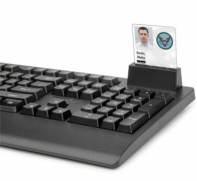 Alt view image 5 of 9 - Rocstor KS18 Security USB Keyboard with Built-in Smart Card Reader -104 Keys - 104 Keys - QWERTY Layout - Smart Card Reader - USB - Black