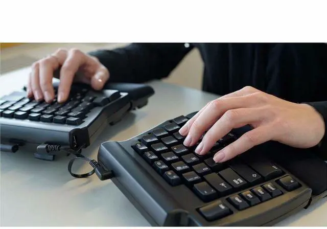 Alt view image 3 of 6 - Matias Programmable Ergo Pro USB-A Wired Mechanical Keyboard FK403QPC-P
