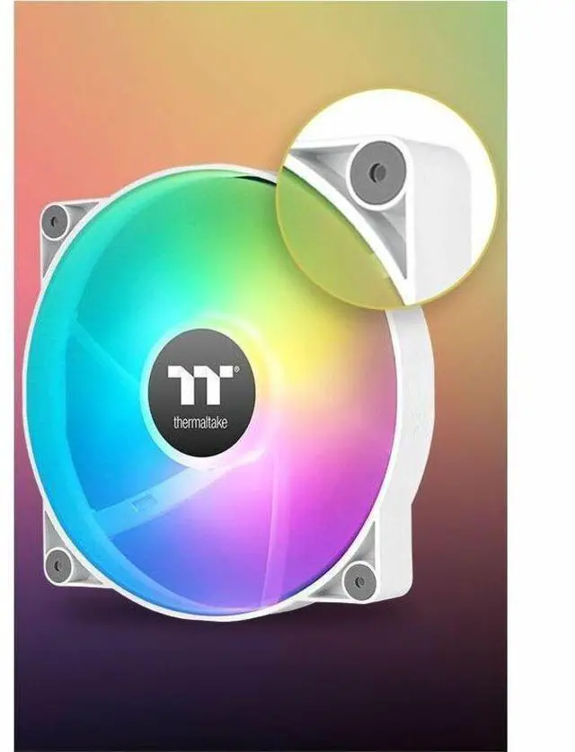 Alt view image 3 of 7 - Thermaltake CT200 ARGB PWM Fan Single Pack, PWM Controlled 500~900 rpm, 5V Motherboard Sync, 16.8 Million Colors 9 Addressable LEDs, Airflow 131.6 CFM, Hydraulic Bearing, Case Fan, 200mm x 200mm x 30mm, White, CL-F180-PL20SW-A