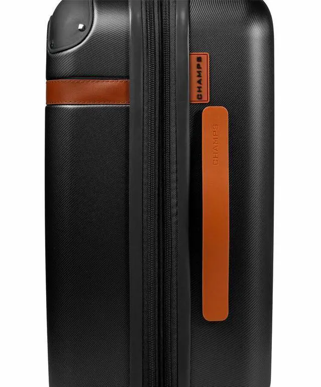 Alt view image 3 of 14 - CHAMPS Vintage Collection - Hardside Carry-on - Black - Durable Expandable Hardside 20in. Carry-on - Lightweight Polycarbonate with TSA Lock - 360-Degree Wheels and USB-Charging port for Charging on-t