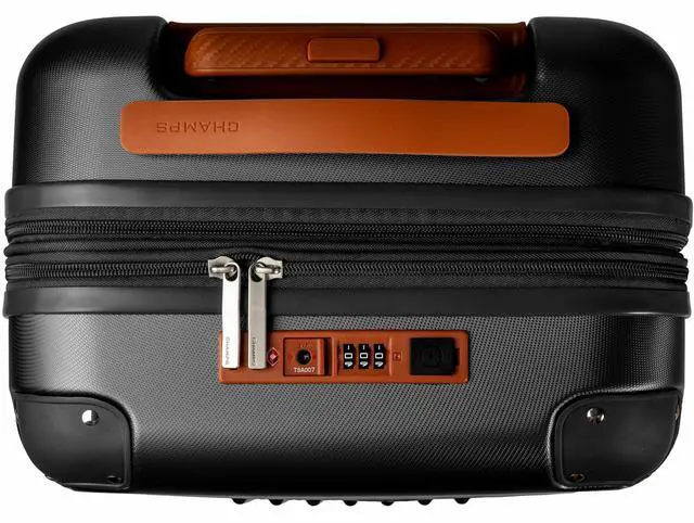 Alt view image 4 of 14 - CHAMPS Vintage Collection - Hardside Carry-on - Black - Durable Expandable Hardside 20in. Carry-on - Lightweight Polycarbonate with TSA Lock - 360-Degree Wheels and USB-Charging port for Charging on-t