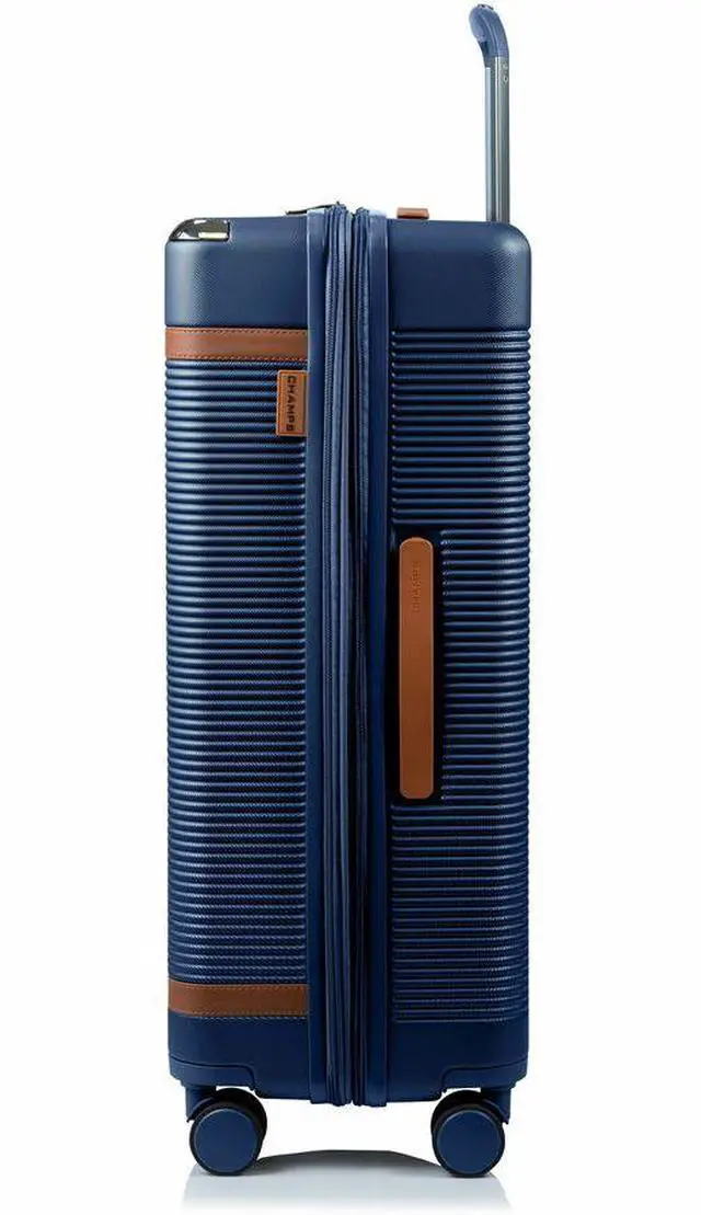 Alt view image 4 of 15 - CHAMPS Vintage III Collection 3-piece Hardside Luggage set Navy S1033NAVY