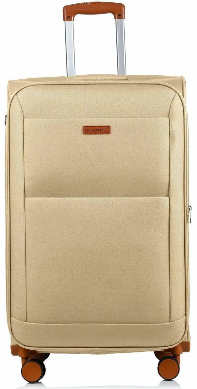 Alt view image 5 of 14 - CHAMPS Classic Collection 3-piece Softside Luggage set Khaki C5010KHAKI
