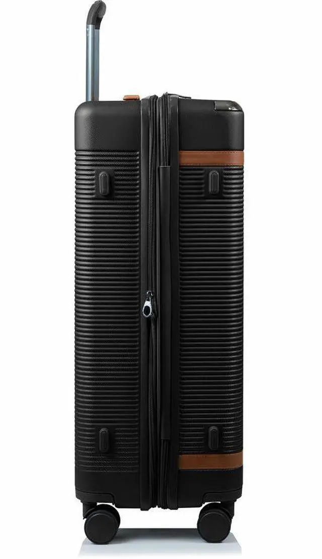 Alt view image 6 of 14 - CHAMPS Vintage III Collection 3-piece Hardside Luggage set Black S1033BLACK