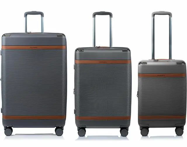Alt view image 3 of 15 - CHAMPS Vintage III Collection 3-piece Hardside Luggage set Grey S1033GREY