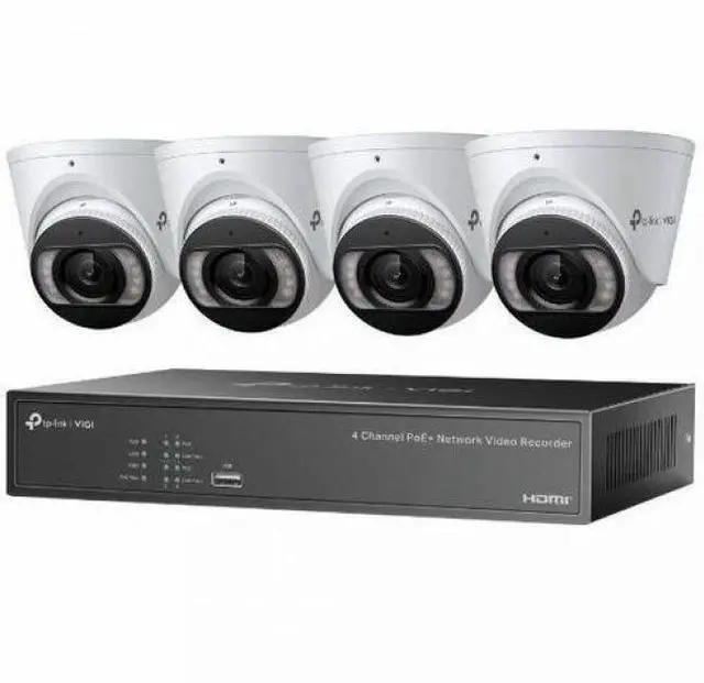 Alt view image 5 of 11 - TP-LINK VIGI NK4P-T4425-2T 4pcs 4MP Full-Color Turret IPC & 4 Channel PoE+ NVR KIT with 2TB HDD installed