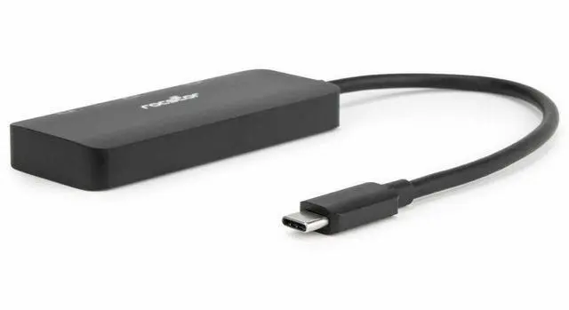 Alt view image 4 of 9 - Rocstor Type-C to Triple DisplayPort Adapter with DP1.4 Alt Mode - 1 x USB Type C - Male - 3 x DisplayPort 1.4 Digital Audio/Video - Female - 7680 x 4320 Supported - Black - 1