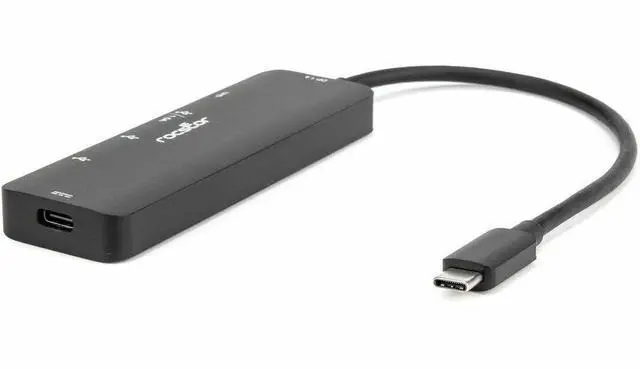 Alt view image 2 of 9 - Rocstor Type-C to HDMI/USB-Ax3/Type-C PD Charging with DP1.4 Alt Mode - 1 x USB 3.1 Type C - Male - 1 x HDMI Digital Audio/Video - Female, 3 x USB 3.1 Type A - Female, 1 x USB 3.1 Type C - Female - 38