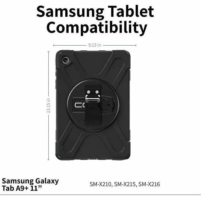 Alt view image 7 of 8 - CODi Rugged Carrying Case - For 11" Samsung Galaxy Tab A9+ Tablet - Drop Resistant, Shock Absorbing - Shoulder Strap & Hand Strap