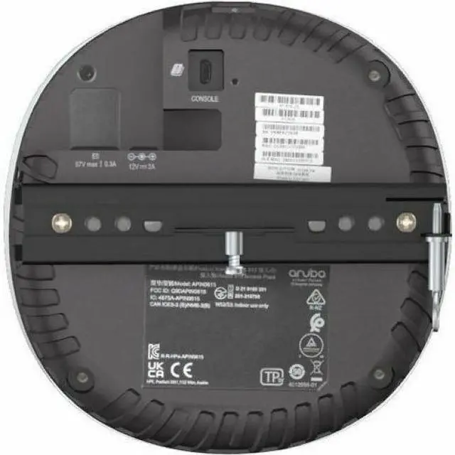 Alt view image 7 of 7 - HPE AP-615 Tri Band IEEE 802.11 a/b/g/n/ac/ax 3.60 Gbit/s Wireless Access Point - Indoor - 6 GHz, 5 GHz, 2.40 GHz - Internal - MIMO Technology - 1 x Network (RJ-45) - 2.5 Gigabit Ethernet - Bluetooth