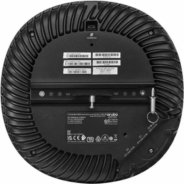 Alt view image 2 of 2 - Aruba AP-635 Tri Band IEEE 802.11 a/b/g/n/ac/ax 3.90 Gbit/s Wireless Access Point - Indoor - 2.40 GHz, 5 GHz, 6 GHz - Internal - MIMO Technology - 2 x Network (RJ-45) - 2.5 Gigabit Ethernet, Gigabit E