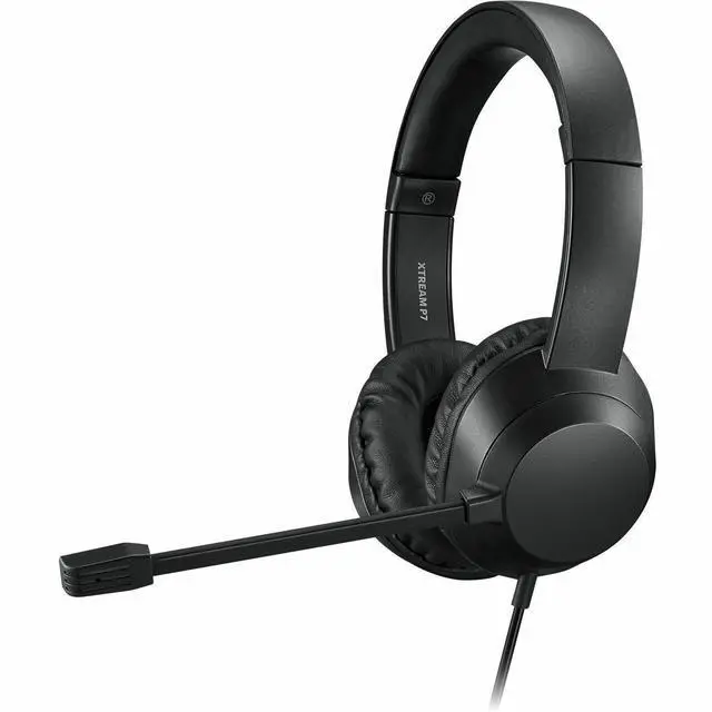 Alt view image 4 of 8 - Adesso Xtream P7 Wired Stereo Headset With AI Controls - Stereo - USB Type A, USB Type C - Wired - 32 Ohm - 20 Hz to 20 kHz - Over-the-head - Binaural - Circumaural - 6 ft Cable - Omni-directional Mic