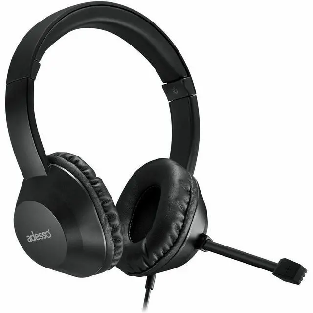 Alt view image 7 of 8 - Adesso Xtream P7 Wired Stereo Headset With AI Controls - Stereo - USB Type A, USB Type C - Wired - 32 Ohm - 20 Hz to 20 kHz - Over-the-head - Binaural - Circumaural - 6 ft Cable - Omni-directional Mic