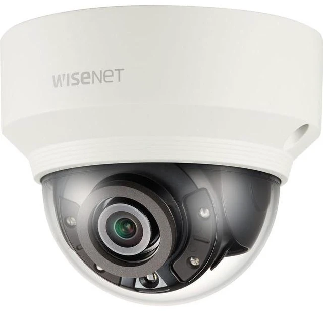 Main image of Wisenet XND-8040R 5 Megapixel Indoor HD Network Camera - Color, Monochrome - Dome - 98 ft - MJPEG, H.264, H.265, MPEG-4 AVC - 2560 x 1920 Fixed Lens - 30 fps - CMOS - Parapet Mount, Pole Mount, Corner