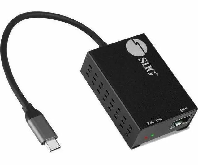Main image of SIIG USB-C to SFP Fiber Gigabit Ethernet Adapter - TAA compliant - USB-C to SFP Gigabit Ethernet adapter allows you to quickly add a SFP Fiber Gigabit Ethernet connection through a USB-C port on your