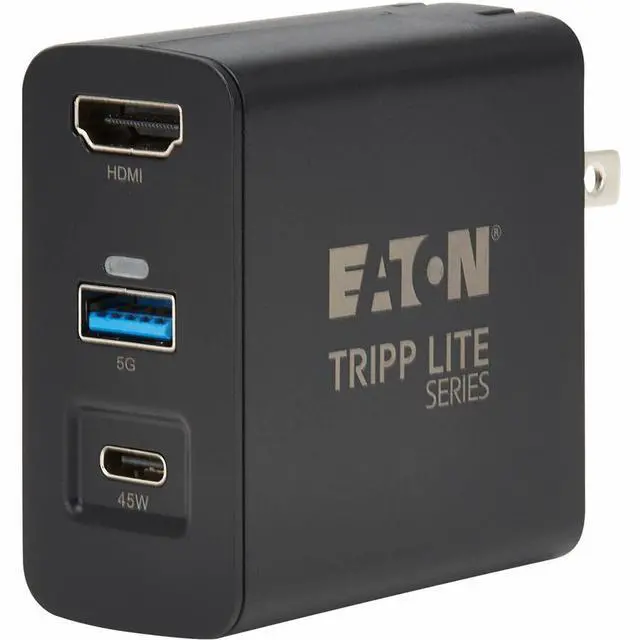 Alt view image 3 of 8 - Eaton Tripp Lite Series Travel-Sized USB-C Dock and Charger - 4K HDMI, USB 3.2 Gen 1, 45W PD Charging - 45 W - North America - 230 V AC, 120 V AC Input - 5 V DC, 9 V DC, 15 V DC, 20 V DC Output - 3 A