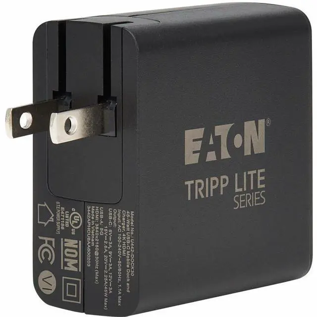 Alt view image 7 of 8 - Eaton Tripp Lite Series Travel-Sized USB-C Dock and Charger - 4K HDMI, USB 3.2 Gen 1, 45W PD Charging - 45 W - North America - 230 V AC, 120 V AC Input - 5 V DC, 9 V DC, 15 V DC, 20 V DC Output - 3 A