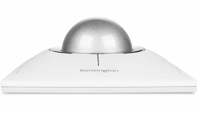 Alt view image 2 of 9 - Kensington SlimBlade Pro EQ Trackball - Optical - Cable/Wireless - Bluetooth/Radio Frequency - 2.40 GHz - Rechargeable - White - USB Type C - 8 Programmable Button(s) - Symmetrical - 4 Month Battery R