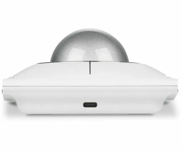 Alt view image 3 of 9 - Kensington SlimBlade Pro EQ Trackball - Optical - Cable/Wireless - Bluetooth/Radio Frequency - 2.40 GHz - Rechargeable - White - USB Type C - 8 Programmable Button(s) - Symmetrical - 4 Month Battery R