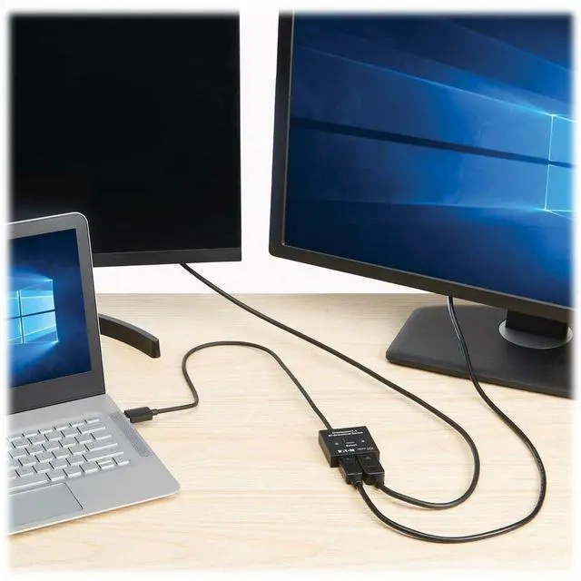 Alt view image 4 of 7 - Eaton Tripp Lite Series 2x1 Bi-Directional DisplayPort Switch - 4K 120 Hz or 8K 30 Hz, HDR, HDCP Passthrough