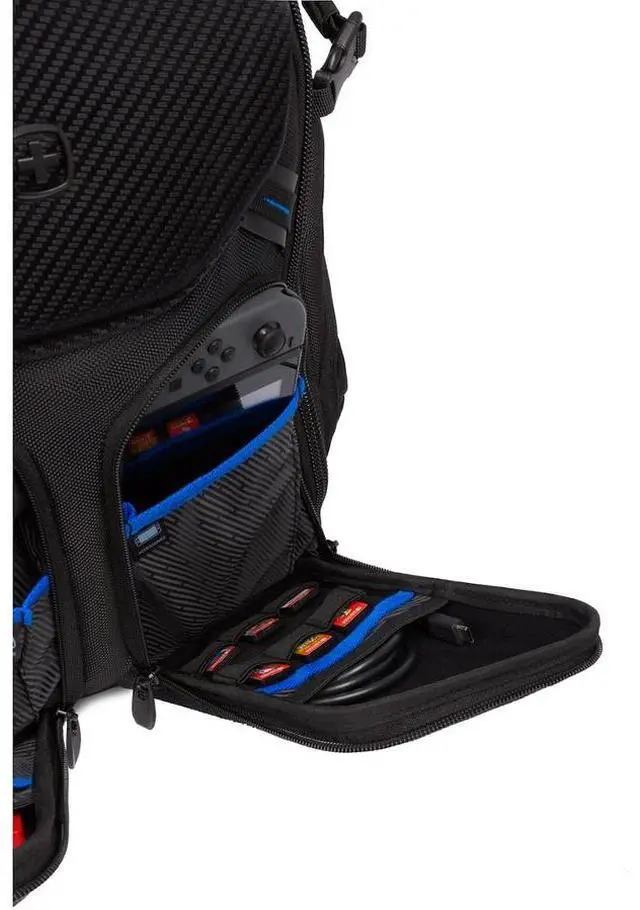 Alt view image 4 of 7 - SwissGear 2910203410 Carrying Case (Backpack) for 17" Notebook - Black - Shock Absorbing, Crush Resistant Pocket - 1680D Ballistic Fabric Body - Mesh Exterior Material - Shoulder Strap, Telescopi