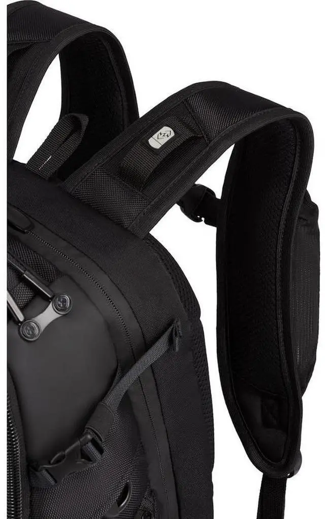 Alt view image 6 of 7 - SwissGear 2910203410 Carrying Case (Backpack) for 17" Notebook - Black - Shock Absorbing, Crush Resistant Pocket - 1680D Ballistic Fabric Body - Mesh Exterior Material - Shoulder Strap, Telescopi