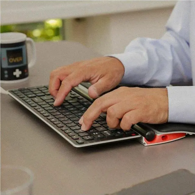 Alt view image 3 of 8 - Contour Ultimate Workstation Red Keyboard & Mouse - Wireless Keyboard - English (US) - Wireless Roll Bar Mouse - Symmetrical - Compatible with Computer for PC, Mac