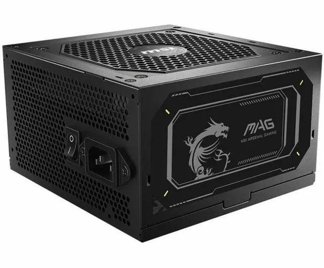 Alt view image 5 of 7 - MSI MAG 850W Power Supply - Internal - 120 V AC, 230 V AC Input - 5 V DC, 3.3 V DC, 12 V DC, -12 V DC, 5 V SB Output - 850 W - Active PFC - 1 +12V Rails - 1 Fan(s) - NVIDIA SLI Supported - 90% Efficie