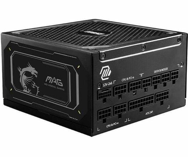 Main image of MSI MAG 1000W Power Supply - Internal - 120 V AC, 230 V AC Input - 1000 W - Active PFC - 1 Fan(s) - NVIDIA SLI Supported - 90% Efficiency
